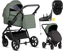 Детская коляска Tutis Leo 3 Plus 4 в 1 с автокреслом Beno Black и базой 15822039 Sage