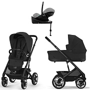 Коляска Cybex Talos S Lux BLK complete Cloud G Stone Grey Plus Base G 4 в 1 Moon Black с дождевиками