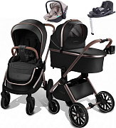 Детская коляска AmaroBaby Motus Premium Ecco Exclusive 4 в 1 с автокреслом Rant Miro Beige и базой черный