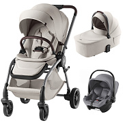 Коляска 3 в 1 Britax Roemer RIO LUX и автокресло Baby-Safe Core Frost Grey Soft Taupe