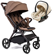 Прогулочная коляска Peppy Vigo с автокреслом Jet Beige Mocca мокко