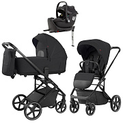 Коляска Carrello Alfa CRL-6522 2025 Ammonite AY329 Pro Absolute Black с базой Isofix 4 в 1 Rock Black