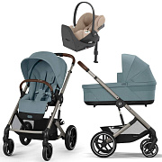 Коляска Cybex Balios S Lux TPE complete Cloud T Cozy Beige Plus Base T 4 в 1 Stormy Blue с дождевиками
