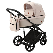 Детская коляска Adamex Amelia 3 в 1 AM243-TIP (СВ.БЕЖ.ТК.+СВ.БЕЖ.КОЖА)