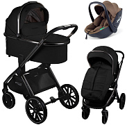Детская коляска AmaroBaby Motus Premium Ecco 3 в 1 с автокреслом Rant Miro Moca черный