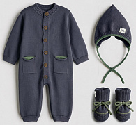 Комплект Mimibaby 3в1 Дино (хлопок) HL0068 антрацитовый 56