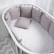 Бортик в кроватку Perina Soft Cotton серо-лиловый