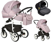 Детская коляска Indigo Indigo New 3 в 1 с автокреслом Avionaut Cosmo Grey In04 темная пудра
