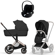 Коляска Cybex Priam V Rosegold Style Cloud T Sepia Black Plus 3 в 1 Sepia Black
