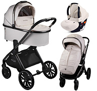 Детская коляска AmaroBaby Motus Premium Ecco 3 в 1 с автокреслом Rant Cruise Beige молочный