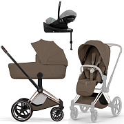 Коляска Cybex Priam V Rosegold Style Cloud G3 Stone Grey Plus Base G3 4 в 1 Coconut Brown