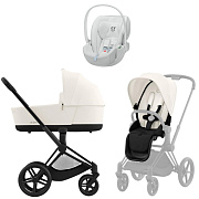 Коляска Cybex Priam IV Matt Black complete Cloud T Urban Mobility White 3 в 1 Off White