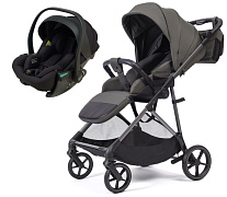 Прогулочная коляска Peppy Amici с автокреслом Jet Black Antrazit рама Grey