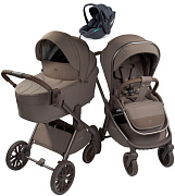Детская коляска AmaroBaby Phenom 3 в 1 с автокреслом Rant Miro Dark Grey бежевый
