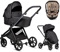 Детская коляска Tutis Mio 3 Plus Black Edition New 3 в 1 с автокреслом Beno Beige 1622060 Obsidian