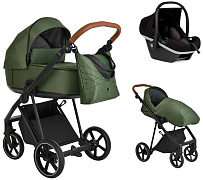 Детская коляска Roan Sol 3 в 1 с автокреслом Tutis Elo Black RSL/1013 Boho Green