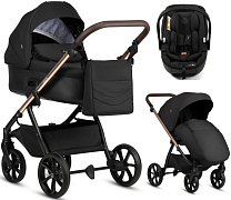 Детская коляска Tutis Leo 3 Plus 3 в 1 с автокреслом Beno Black 1582201 Black
