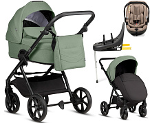 Детская коляска Tutis Leo 3 Plus 4 в 1 с автокреслом Beno Beige и базой 1582236 Mint