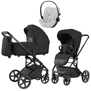 Коляска Carrello Alfa CRL-6522 2025 Cybex Cloud G i-Size Fog Grey 3 в 1 Rock Black