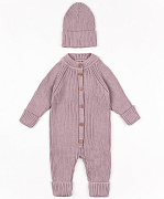 Комбинезон вязаный AmaroBaby Pure Love Tot демисезонный с шапочкой пудровый 86