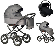 Детская коляска Indigo Barbara 21 Classic 3 в 1 с автокреслом Avionaut Cosmo Ba05 т.серый