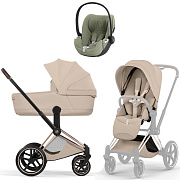 Коляска Cybex Priam V Rosegold Style Cloud T Sage Green Plus 3 в 1 Cozy Beige
