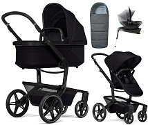 Детская коляска 4 в 1 Joolz Day 5 и автокресло Baby-Safe Core Frost Grey и база Baby-Safe Core без адаптеров + конверт в подарок Space black