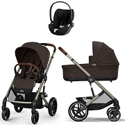 Коляска Cybex Balios S Lux TPE complete Cloud T Sepia Black 3 в 1 Chocolate Brown с дождевиками