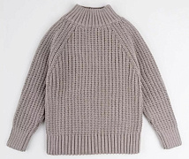 Свитер вязаный детский Amarobaby Warm с высокой горловиной коричневый 68
