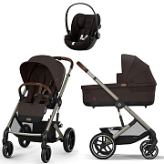 Коляска Cybex Balios S Lux TPE complete Cloud G Magic Black 3 в 1 Chocolate Brown с дождевиками