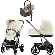 Коляска Cybex Talos S Lux TPE complete Cloud T Cozy Beige Plus Base T 4 в 1 Seashell Beige с дождевиками