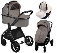 Детская коляска AmaroBaby Motus Premium Ecco 3 в 1 с автокреслом Rant Cruise Beige мокко