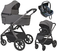 Детская коляска 3 в 1 Espiro Yoga 2026 и автокресло Pi Gray blue 217 gray zen