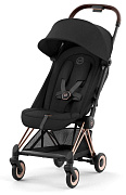 Прогулочная коляска Cybex Coya Sepia Black с дождевиком и бампером/Rosegold