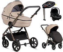 Детская коляска Tutis Uno 6 Plus Essential collection 4 в 1 с автокреслом Elo Lux EduSky Black и базой 1602146 Nougat с сумкой