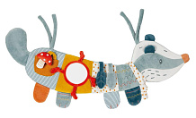 Игрушка мягкая Nattou Soft toy FELIX & LEO Барсук и Ослик панель на завязках 595308