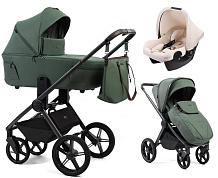 Детская коляска Peppy Monaco Thermo 3 в 1 с автокреслом Rise Milk Green