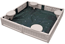 Песочница UNIX Kids квадратная Square 123х123 см бежевый