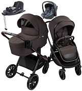 Детская коляска AmaroBaby Phenom 4 в 1 с автокреслом Rant Miro Graphite и базой шоколадный