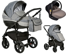Детская коляска Indigo Indigo New 3 в 1 с автокреслом Avionaut Cosmo Beige In07 черный