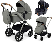 Детская коляска Rant Moss Prime 4 в 1 с автокреслом Carry Pro Black и базой Grey