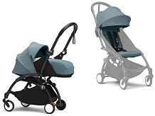 Коляска Stokke YOYO3 Newborn Pack рама чёрная Black 2 в 1 Aqua