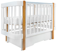 Детская кроватка Pituso Olivia маятник,ящик Pit-102 Белый-Бук