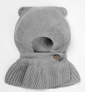 Шапка-шлем вязаная AmaroBaby Pure Love Helmet с подкладом серый серый 68