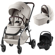 Коляска 3 в 1 Britax Roemer RIO LUX и автокресло Baby-Safe Core Space Black2 Soft Taupe