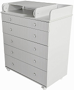 Комод детский Кедр Лада с пеленальной доской, органайзером белый