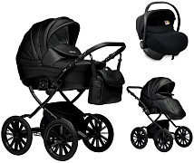 Детская коляска Indigo Special Plus 3 в 1 с автокреслом Avionaut Cosmo Is03 черная кожа