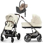 Коляска Cybex Balios S Lux TPE complete Cloud T Cozy Beige Plus Base T 4 в 1 Seashell Beige с дождевиками