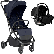 Прогулочная коляска Sweet Baby Aura + автокресло Premier Black Dark Blue