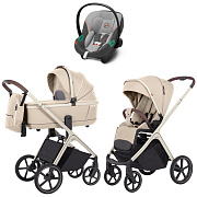 Коляска Carrello Vector CRL-6550 и автокресло Cybex Aton S2 Lava Grey 3 в 1 Seashell Beige